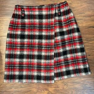 Eddie Bauer Wool Plaid Skirt Size 8